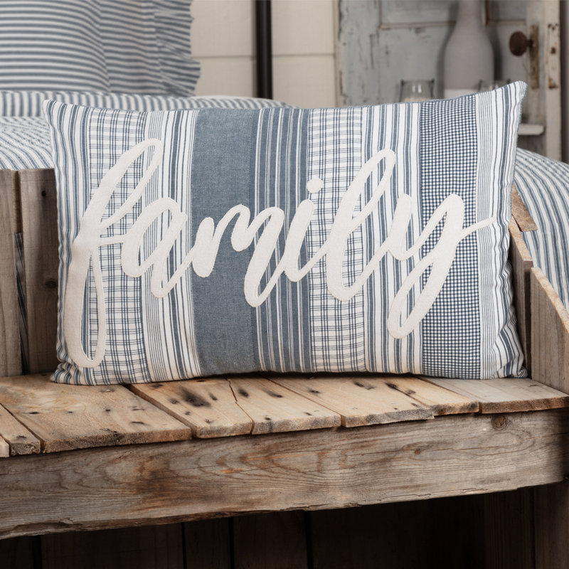 Housse de coussin rectangulaire en coton Sawyer Mill, Bleu