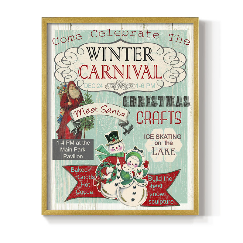 Bright Christmas Carnival, reproduction encadrée - bois massif, H 10 po x l 8 po