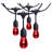 48 Foot LED String Light 15-S14 Lamps Medium Base RGBTW Infrared Remote Black 120V