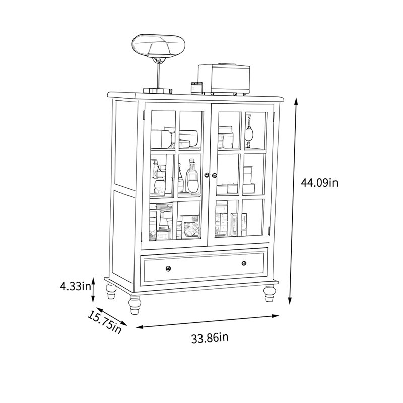 Armoire de rangement simple, Noyer