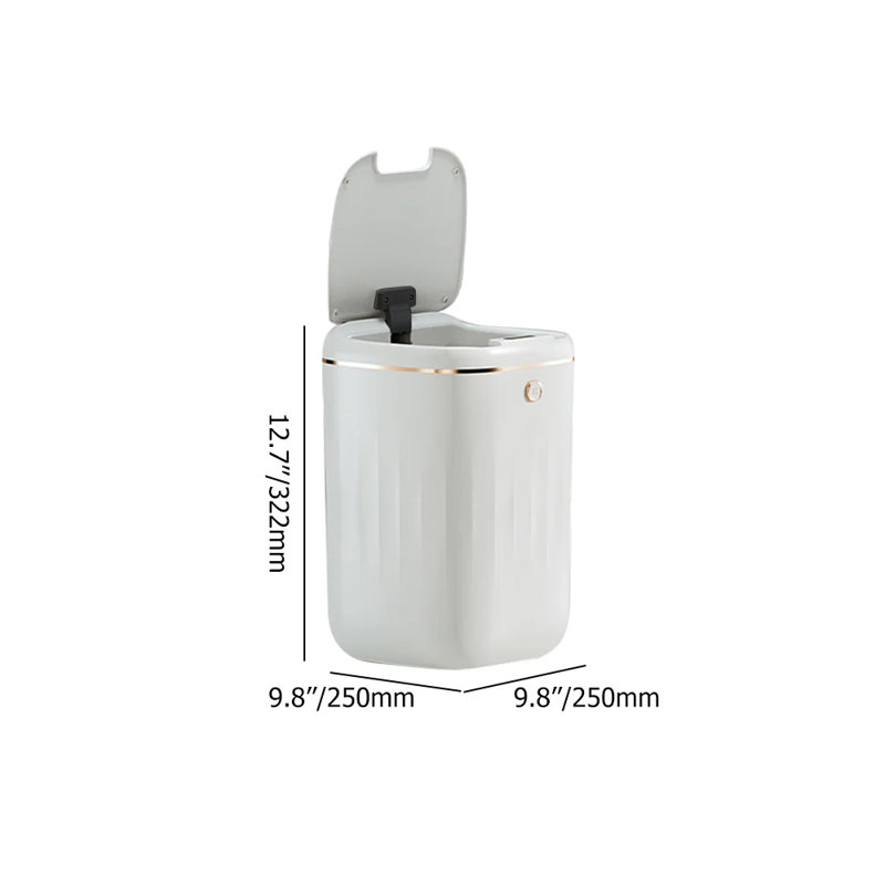 Automatic Touchless Motion Sensor Trash Can White Smart Garbage Can for Bathroom Kitchen