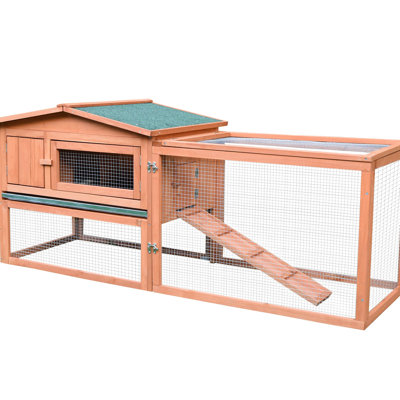 Maison spacieuse à 2 couches avec couloir et finition amovibles pour plus de durabilité, 61,5 po x 23 po x 27 po, 1 à 2 lapins,
