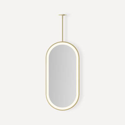 Sculpt Hanging Pill Framed Lighted Mirror