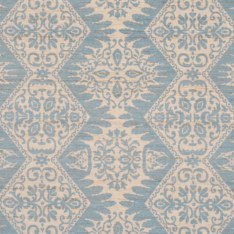 Berkeley Hand Printed Silk Fabric, Blue
