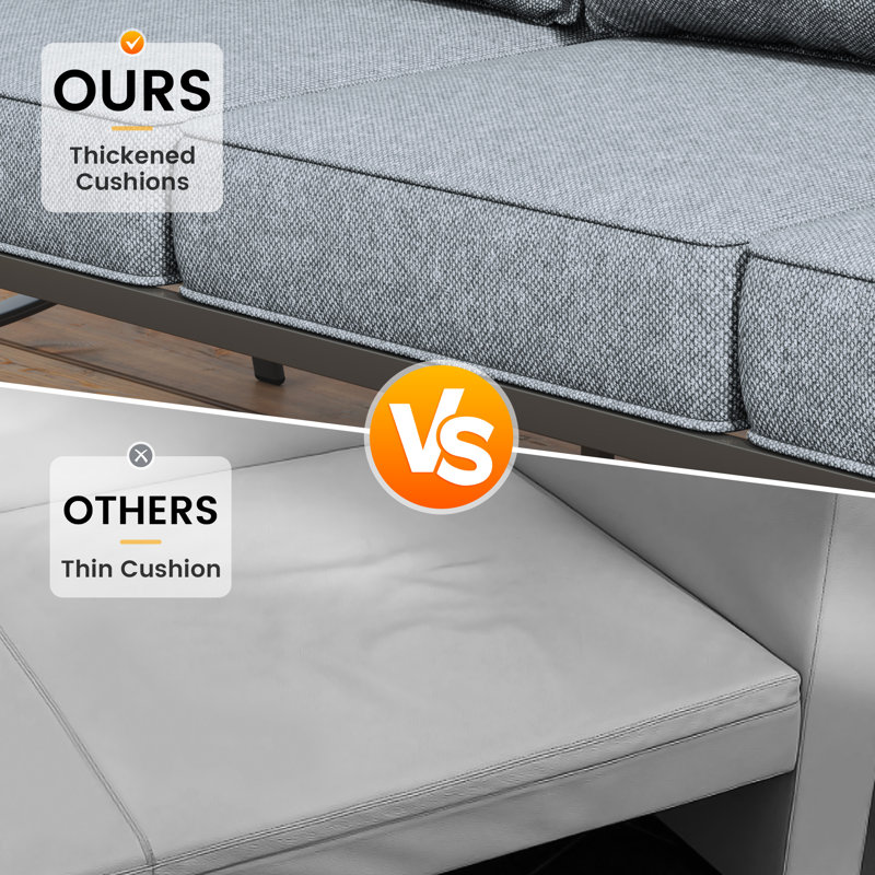 2-Person Footstools, Black FrameGray Base