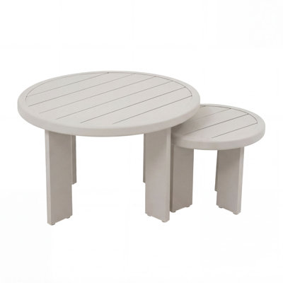 Frances Aluminum Patio Coffee Tables (Set of 2)