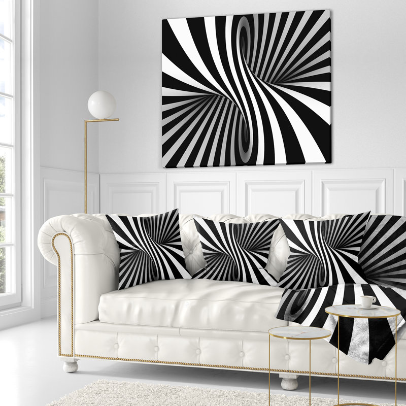  Coussin abstrait en spirale, 18 po x 18 po, Coussin décoratif