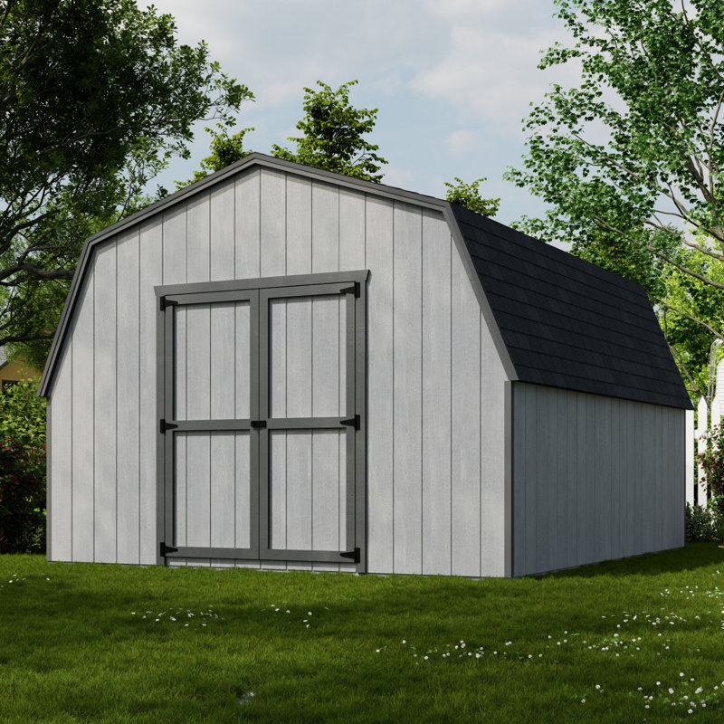 Value Gambrel Barn Wood Storage Shed with 4 ft. Sidewalls, No, 12' x 14'