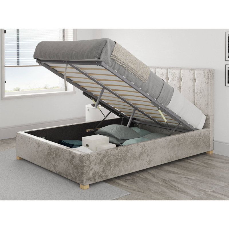 Cecere Upholstered Ottoman Storage Bed, Kingsize (5'), Pearl