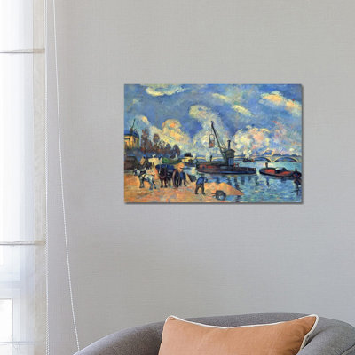 Seine At Bercy by Paul Cezanne - Wrapped Canvas Print