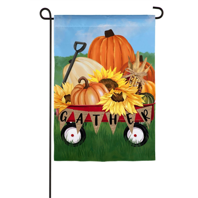 Drapeau de jardin 2 côtés en polyester 10 x 6" gather harvest