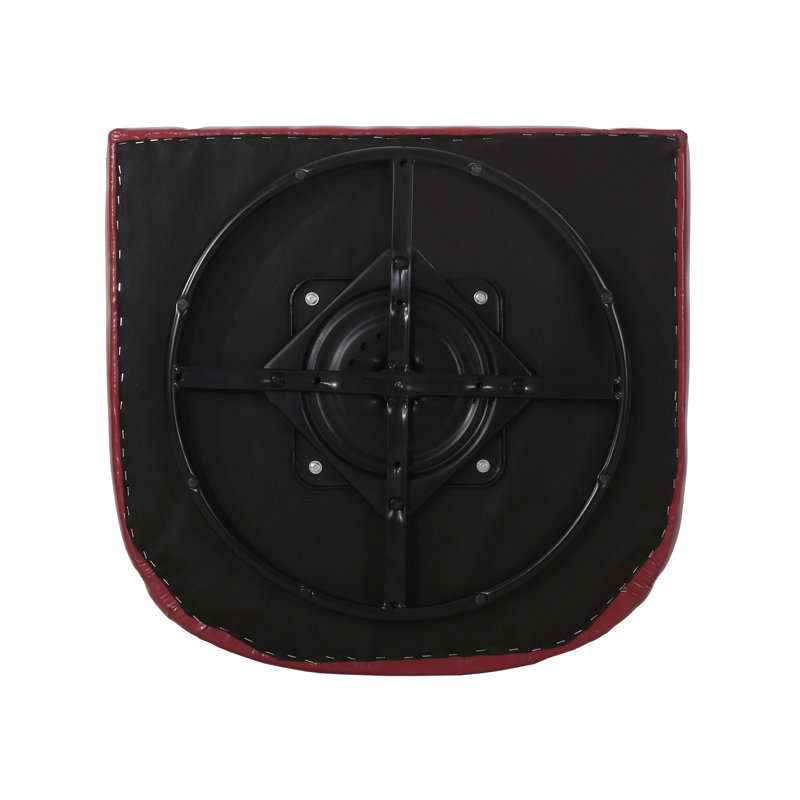 Fauteuil demi-tonneau pivotant en similicuir, Rouge