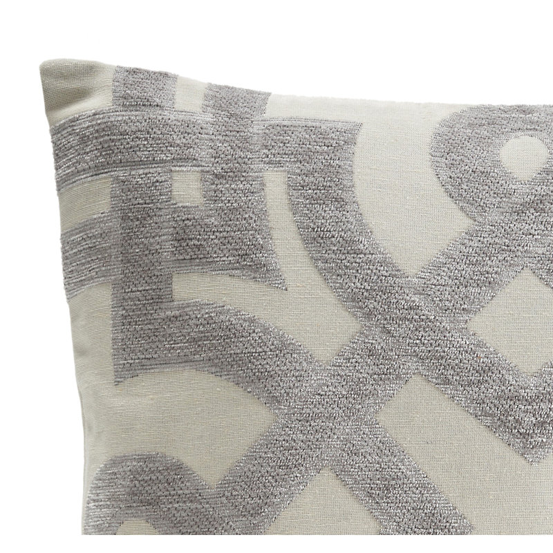 Cabrero Geometric Silver Square Throw Pillow Cover, SIlver