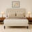 Gizoon Tufted Headboard Bed: Wood & Metal Upholstered Low Profile Design + Adjustable tufted headboard-1441420120-1441420122