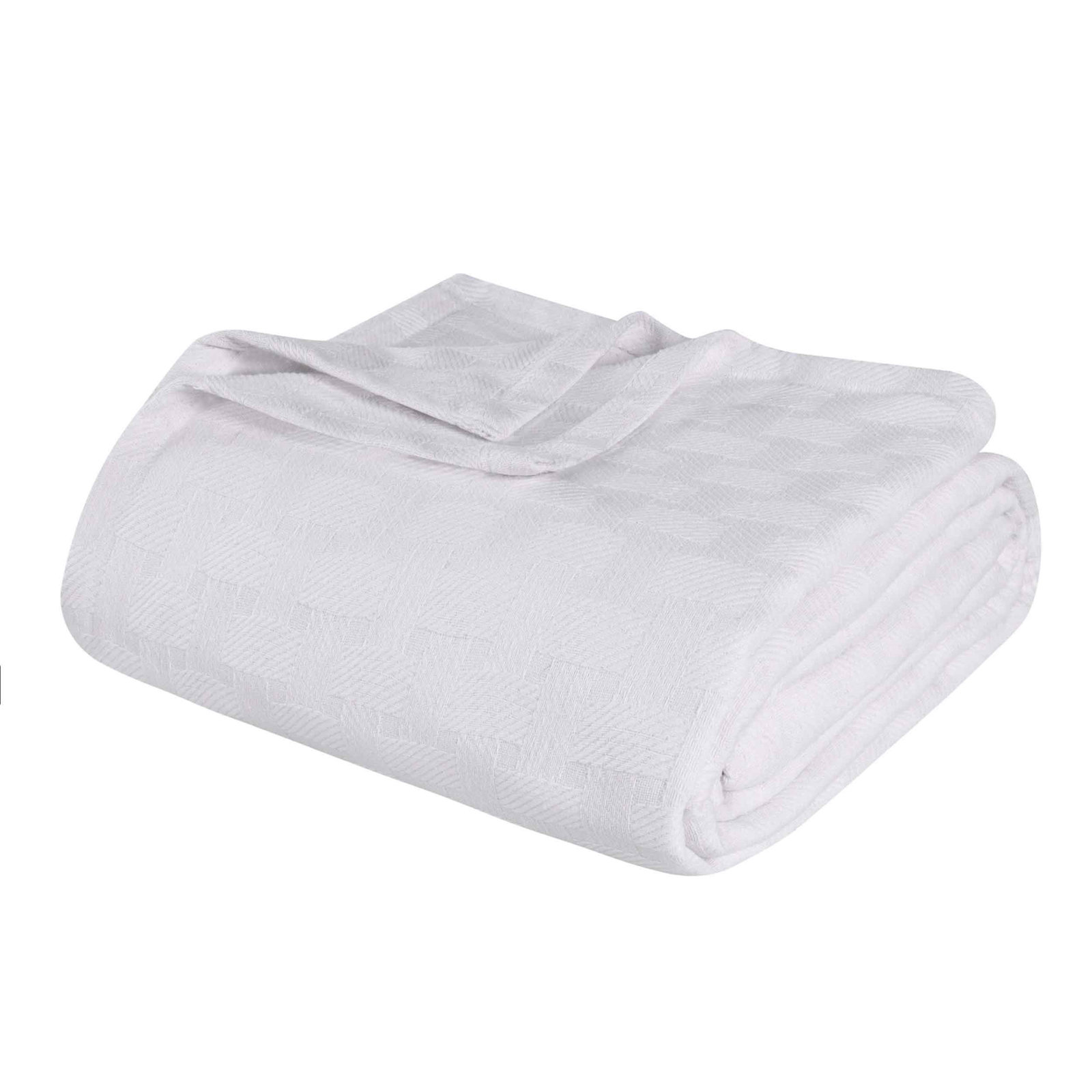 Bertie Cotton Throw Blanket, White, King