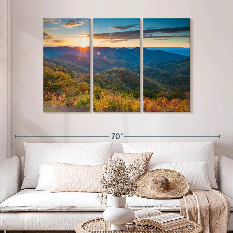 Alvord Autumn Sunset Blue Ridge Mountains, 32" H x 50" W