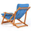 Élégante chaise de jardin en bois de hêtre massif de 19,7 po x 31,9 po x 19,7 po | Sans vernis, peinture à base d'eau | Taille fermée: 59,1 pouces | Bleu élégant et couleurs naturelles, parfait pour la détente et le confort en plein air-86931916