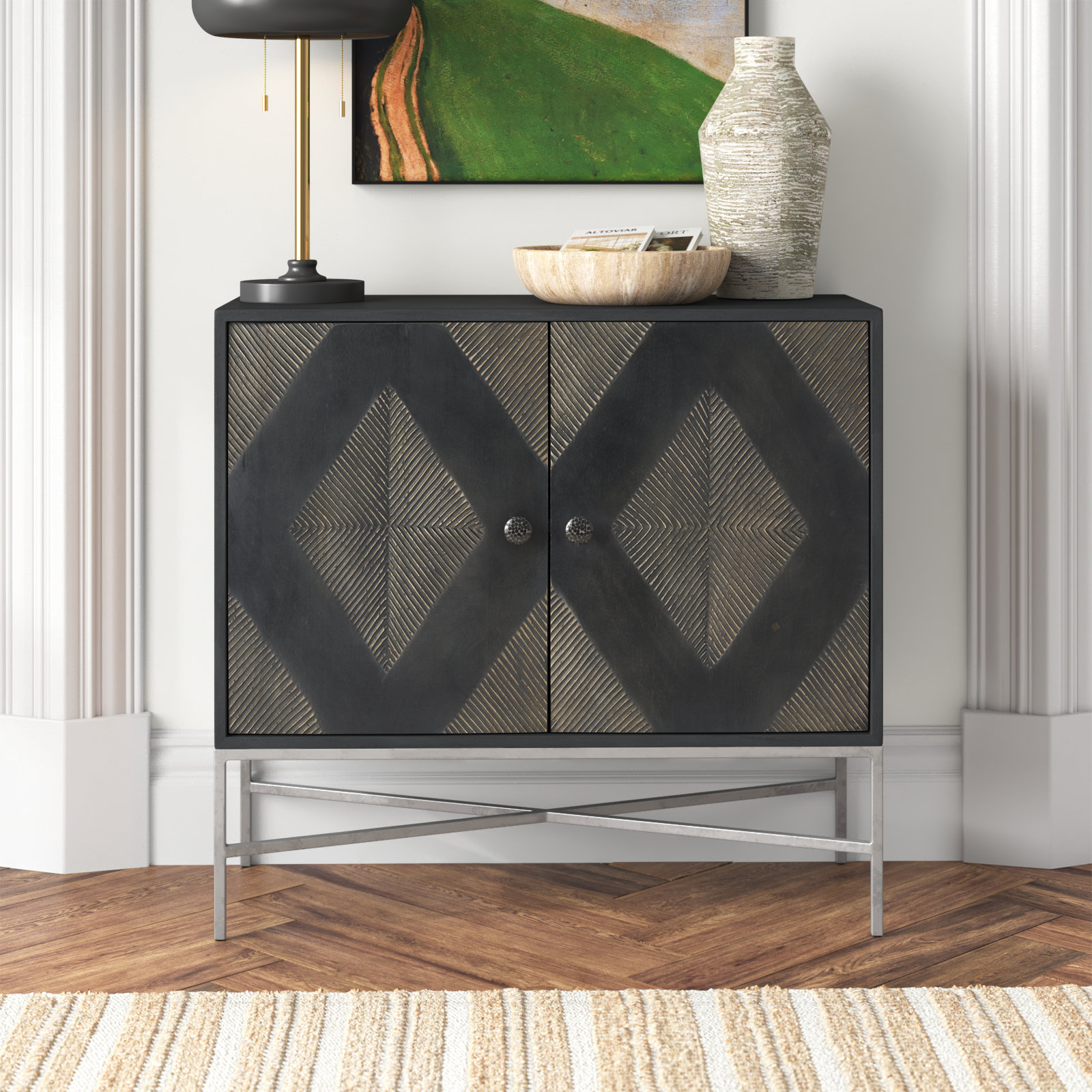 Windcrest Solid Wood Storage Cabinet, Brown