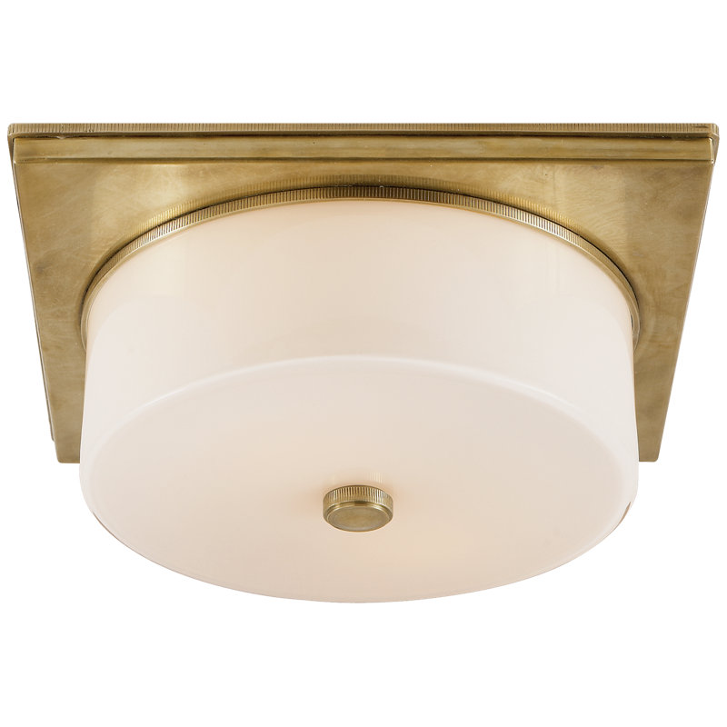 Thomas O'Brien Newhouse Circular Flush Mount, Hand-Rubbed Antique Brass
