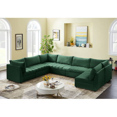 Ensoll Velvet U-Shaped Sectional Reversible