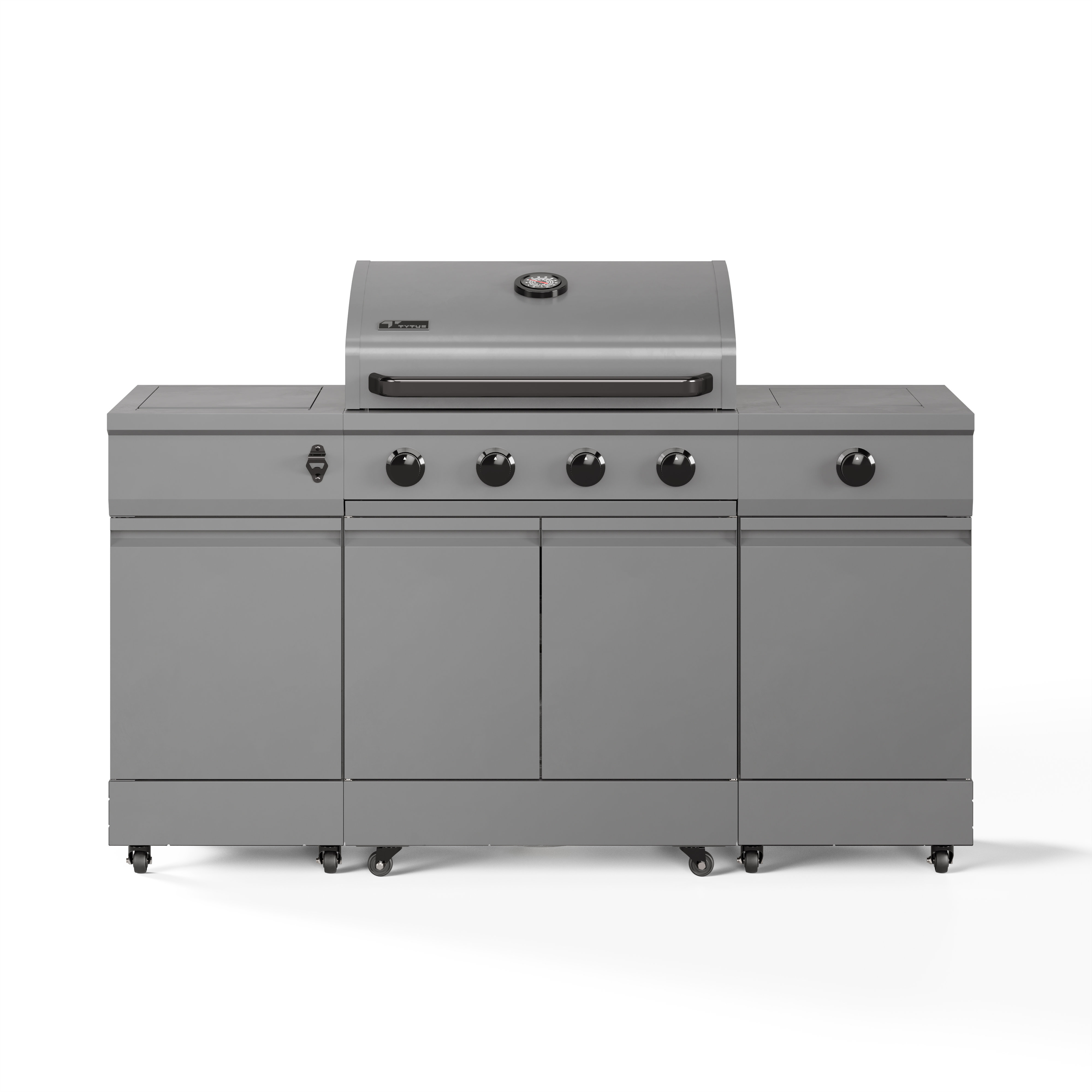 TYTUS 4 - Burner Portable Gas Grill with Side Burner and Cabinet | Wayfair