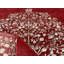 Tapis rouge noué à la main 5 x 8 pi avec motif d'arbres botaniques pour le salon