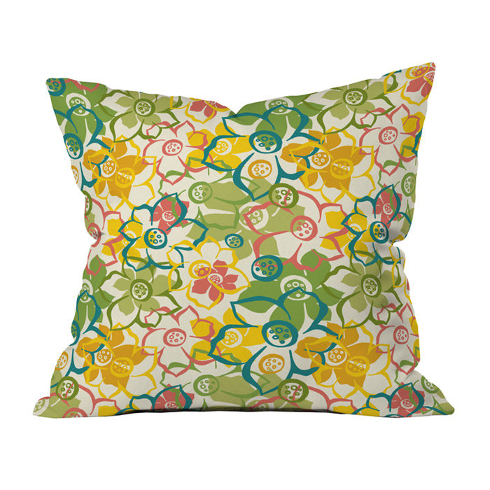 Coussin décoratif intérieur/extérieur bouquet, 20 po x 20 po
