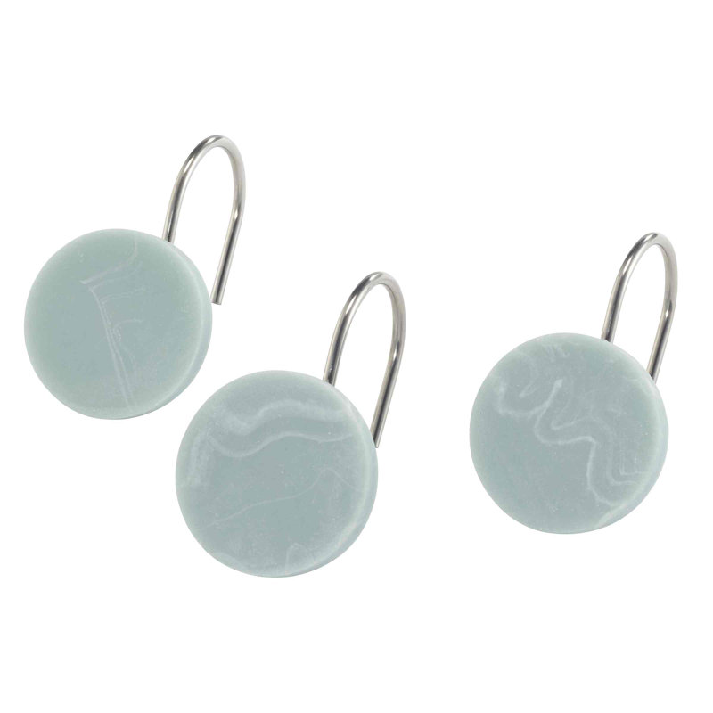 Kendall Light Blue Resin Shower Curtain Hooks Set