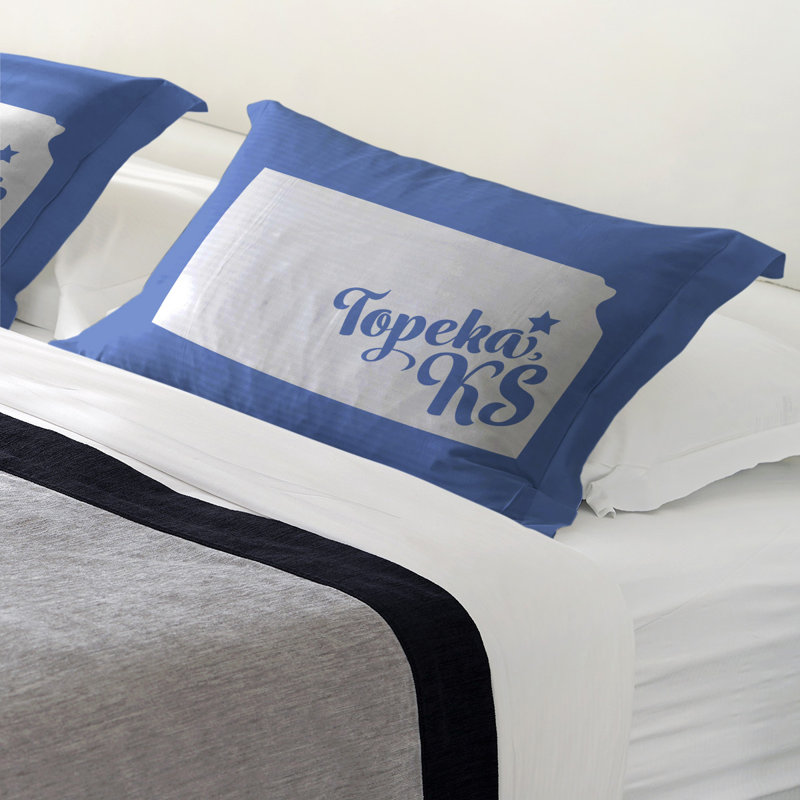 Topeka Polyester Sham Set, King, Microfiber, Blue