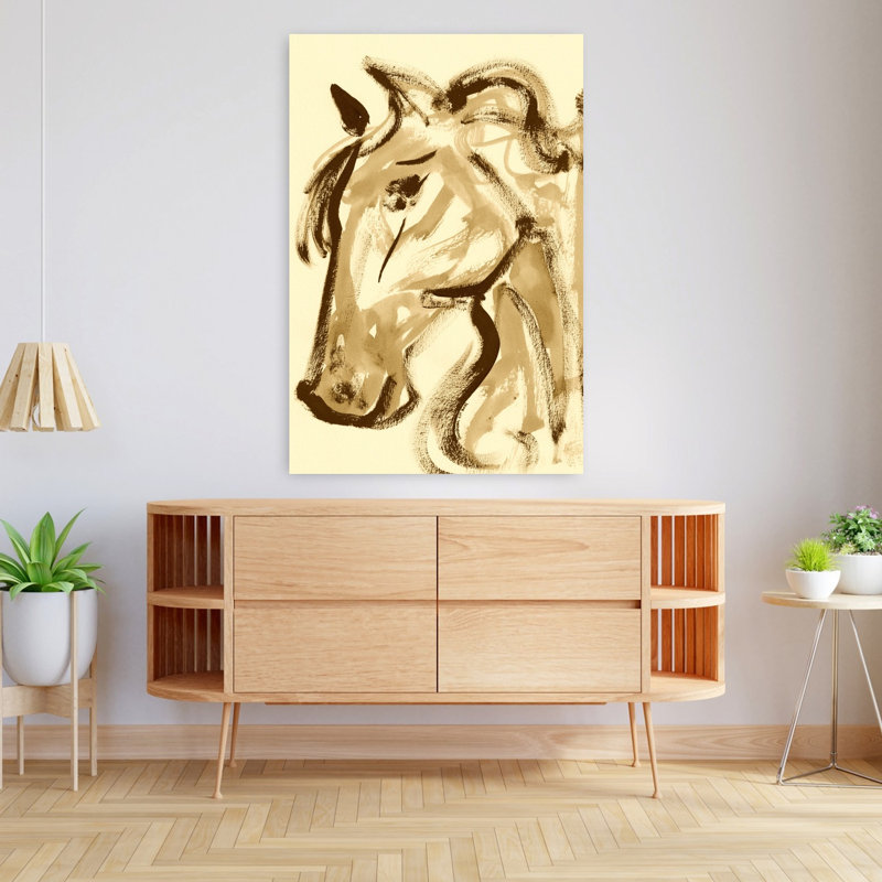 «Elegant Horse Profile», art mural classique élégant, 48" H x 32" W