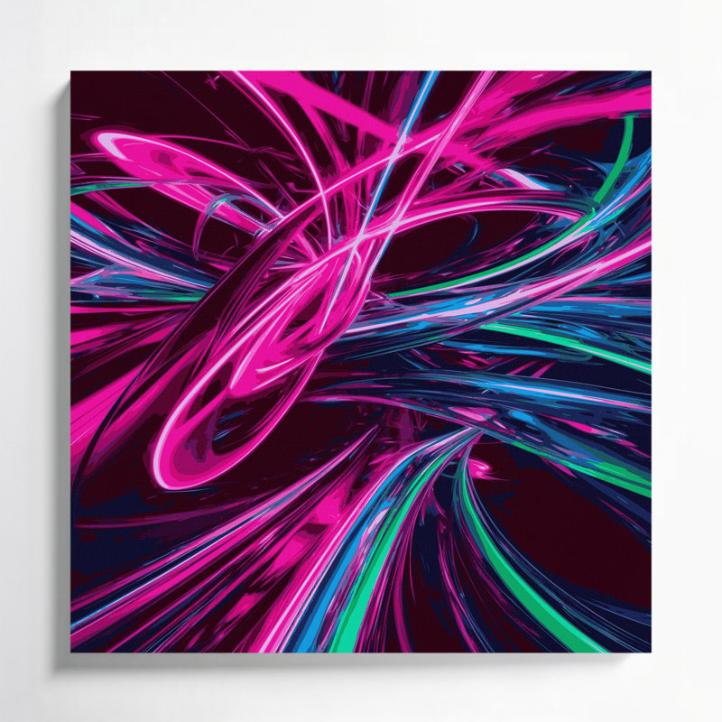 Art numérique sur toile, "Abstraction numérique" 81, H 12 po x l 12 po