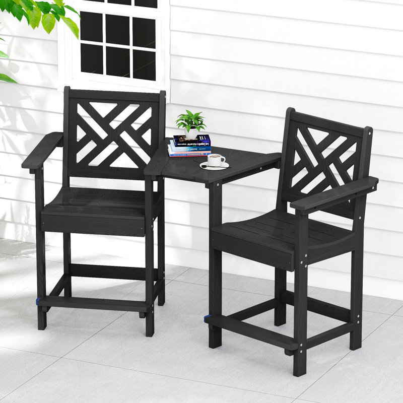 Chaises de bar 2 places Adirondack, Noir