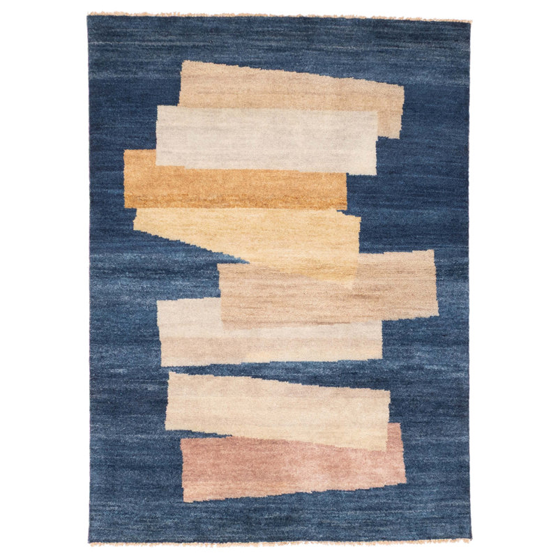Tapis bleu Peshawar Ziegler 5 pi 0 po x 6 pi 11 po