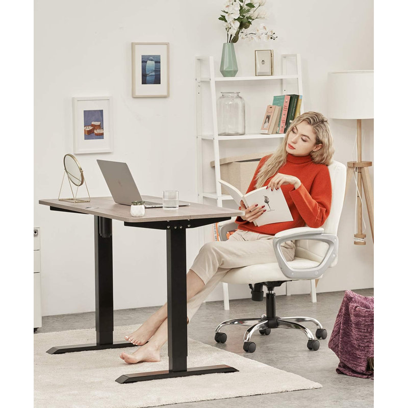 Daizja Faux Leather Executive Chair 2 Pack, White, Silver