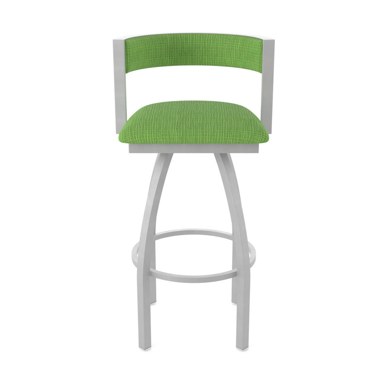 Tabouret Artémis, Tissu - perroquet graphique, Tabouret de bar (siège d'une hauteur de 30 po), Nickel anodisé