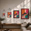 House and Triangle Geometric - Framed Print-1012901157-1012901178