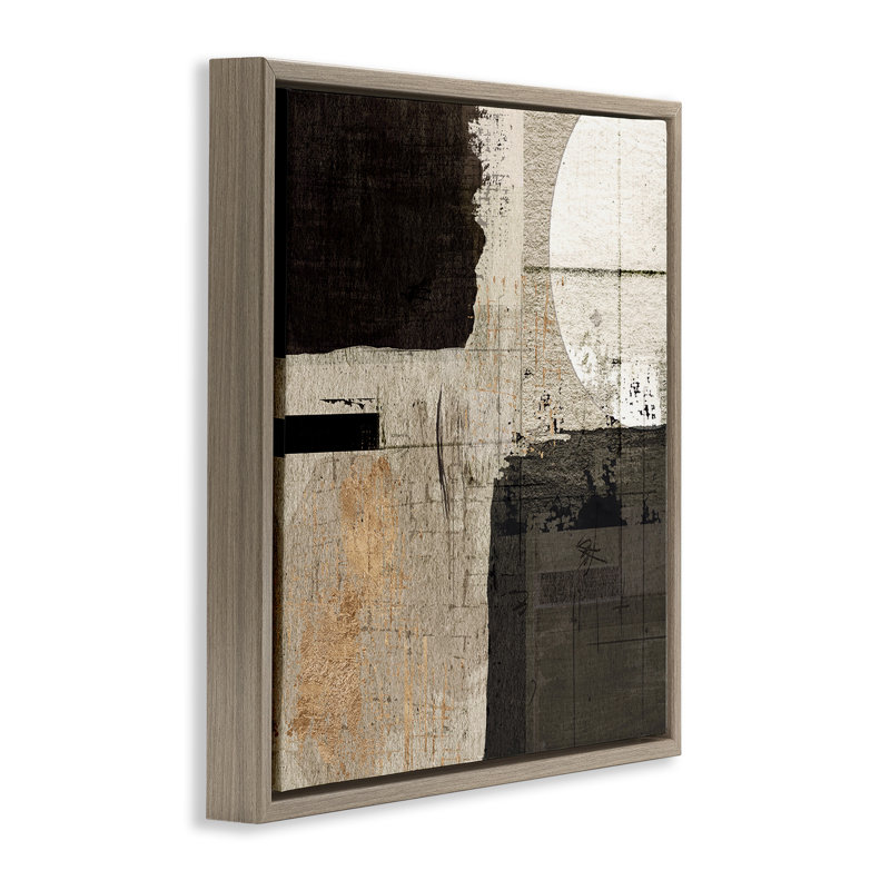 Rustic Neutral Shapes, 18" H x 18" W, Montalcino Elm Floater Frame