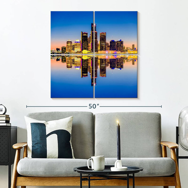 Nicci Detroit Sunset Reflection, H 32 po x l 32 po