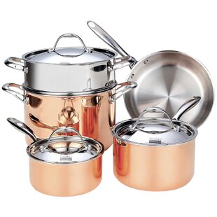 Cooks Standard Kitchen Cookware Sets Stainless Steel, Professional Pots and  Pans Include Saucepan, Sauté Pan, Stockpot with Lids, 8-Piece, Silver