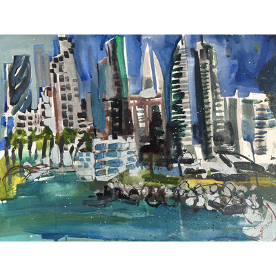 Teisa Bahrain Skyline by Erin McGee Ferrell - Wrapped Canvas Print