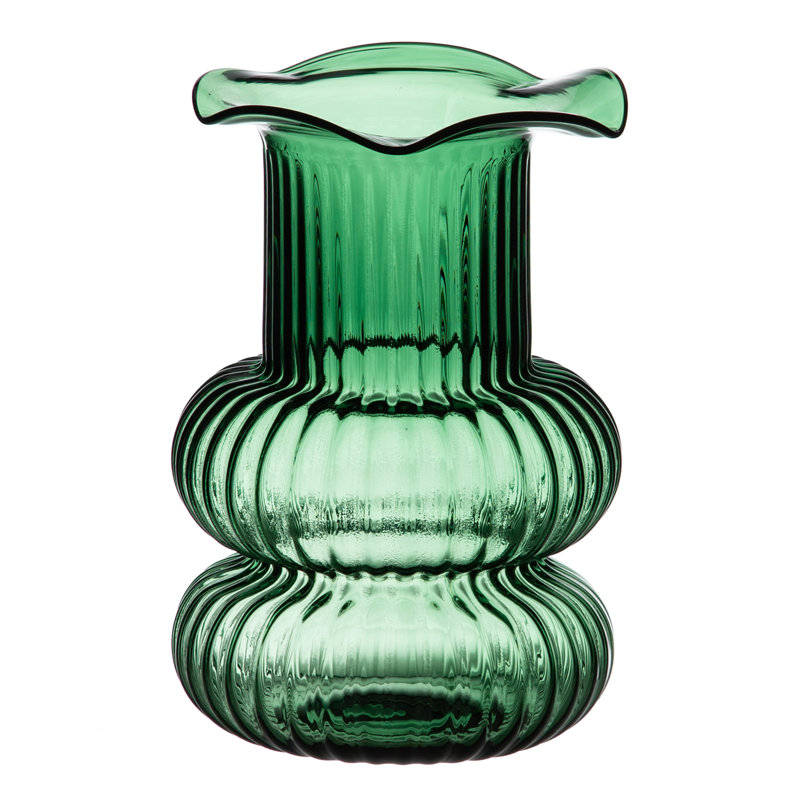 Alomar Glass Table Vase, 25cm H x 16.5cm W x 16.5cm D, Green