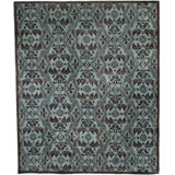 Tufted Contemporary hand-tufted New Zealand Wool Blue/Brown Area Rug