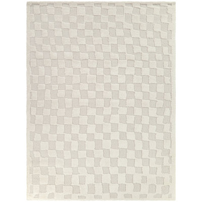Bingham Cream Abstract Checkered Area Rug