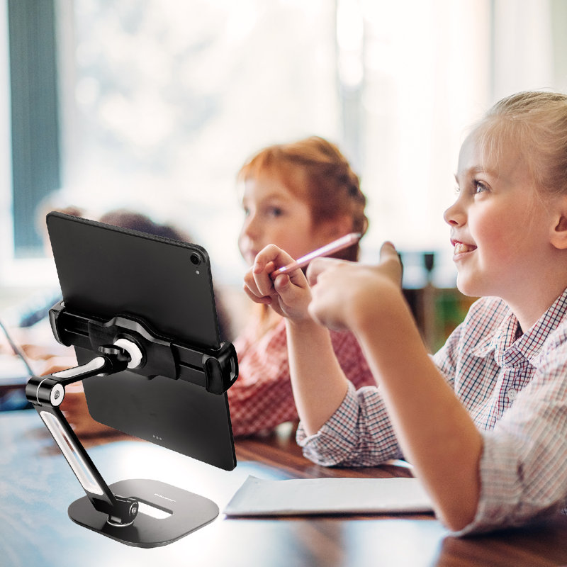 Système de fixation universel pour bureau ajustable pour iPad SH-SHOPPERALL SA-205D, Noir