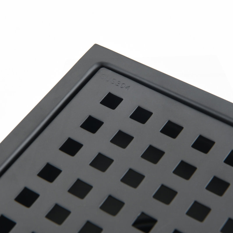 6 Inch Grid Shower Floor Drain, Matte Black