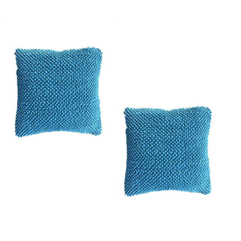 Cotton Reversible Pillow Cover, Aqua