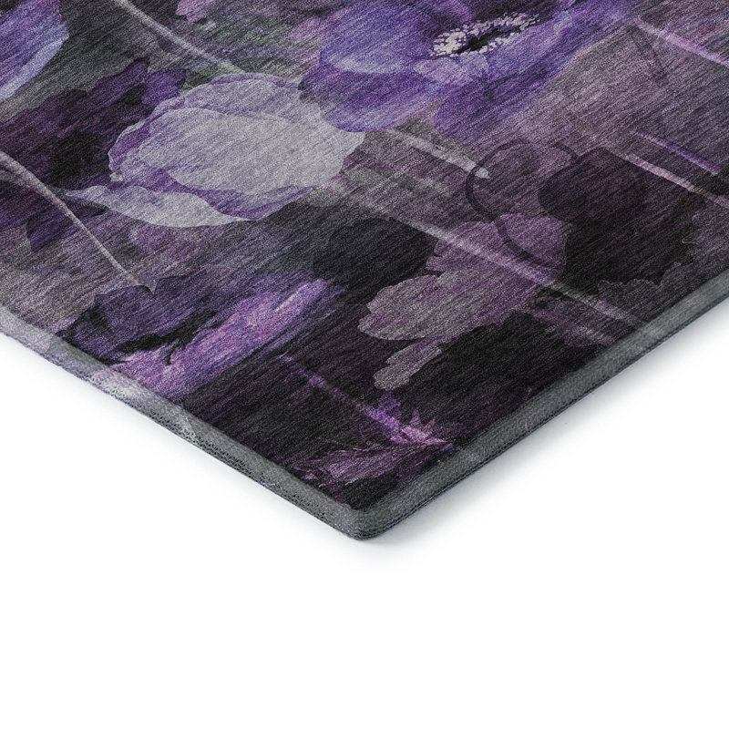 Premium Machine Washable Cerrito Purple Rug, Rectangle 2'6" x 3'10"