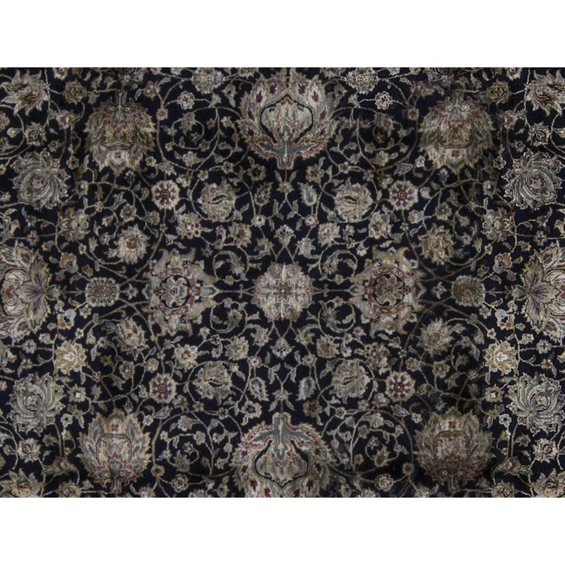 Tapis noir de haute qualité noué à la main
