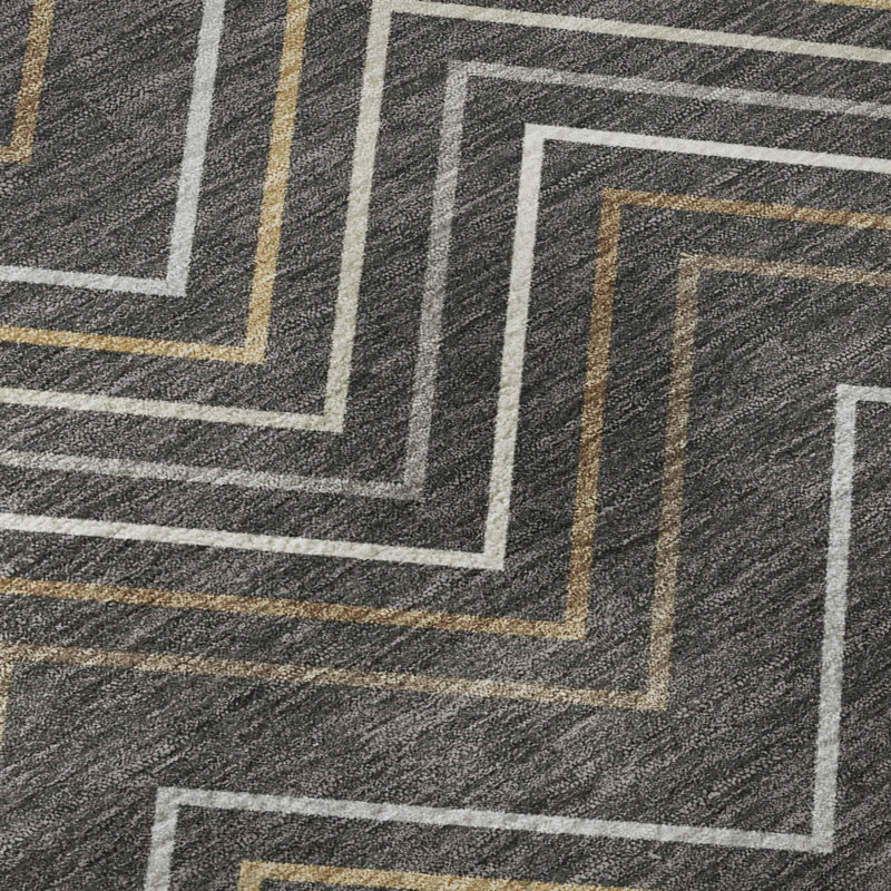Tapis de qualité supérieure lavable à la machine Mayfield AMF2392, Gris anthracite, 10 pi x 14 pi