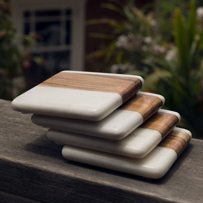 Sous-verres carrés Pavie, ensemble de 4